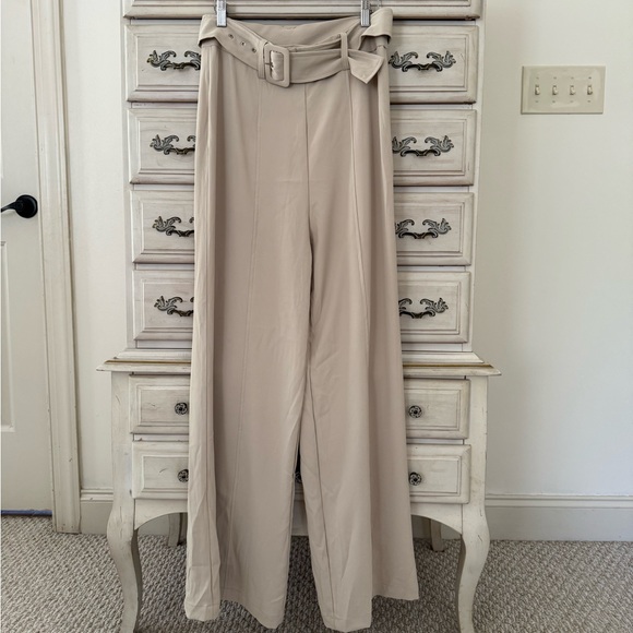 Vici Pants - Vici Beige Wide Leg Pants